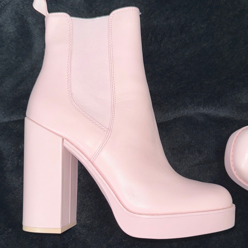 Chic Pink Heeled Boots.  STEVE MADDEN